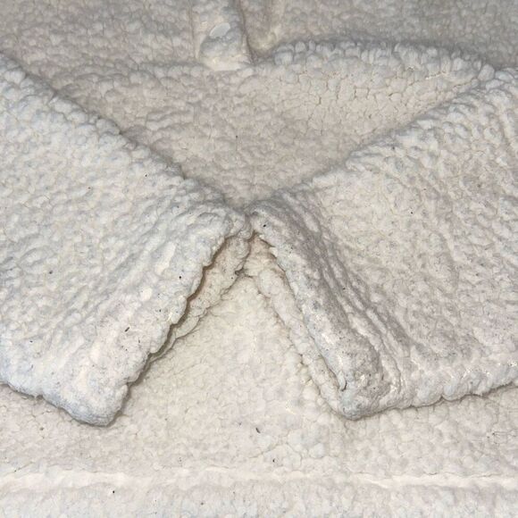 PacSun Womens Midrift Sherpa‎ 1/4 Snap Cropped Pullover Sweater Off White Small - Picture 5 of 9